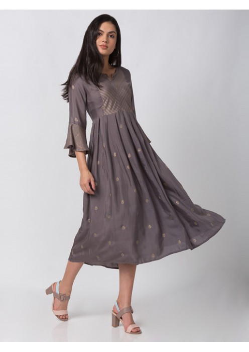 Mauve Gathered Dress 