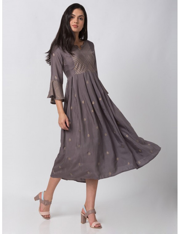 Mauve Gathered Dress 