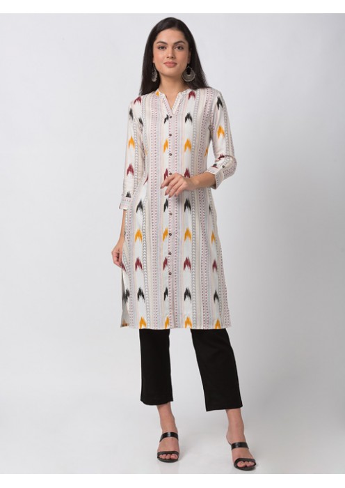 Multicolour Ikkat Print Kurta