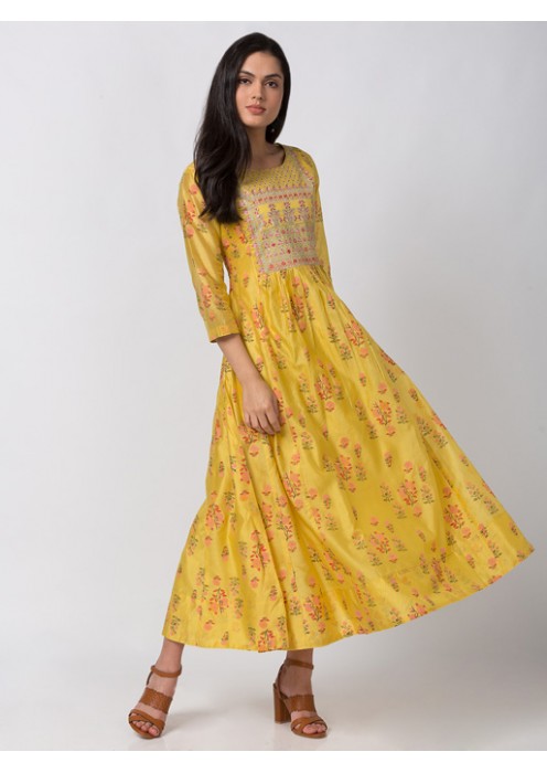 Yellow Kalidar Dress 