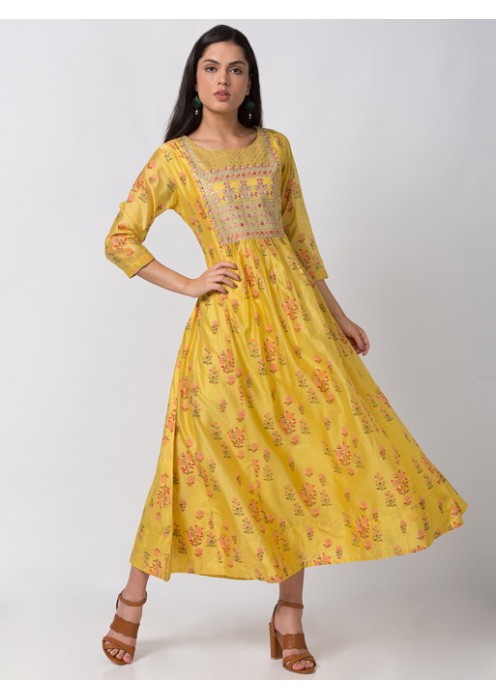 Yellow Kalidar Dress 