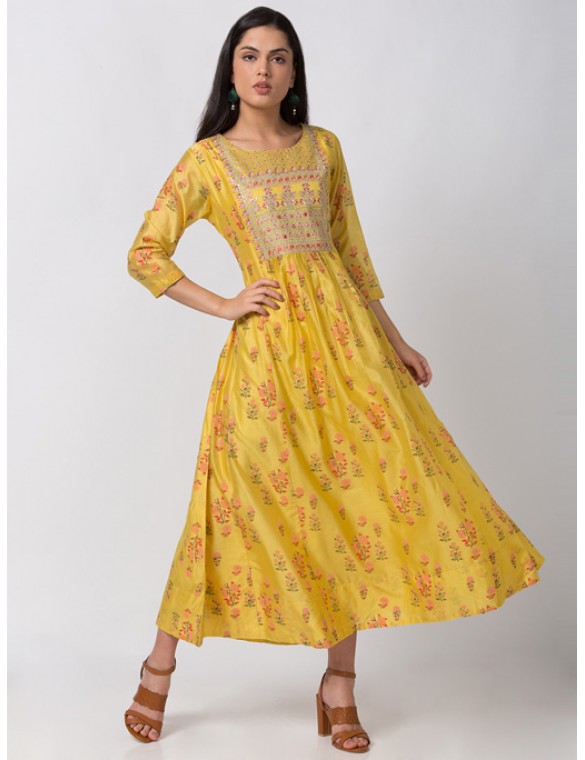 Yellow Kalidar Dress 