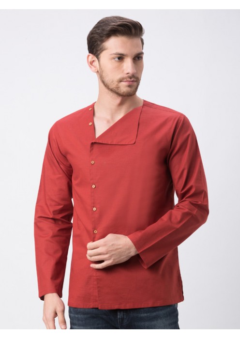 Rust Full Sleeve Kurta