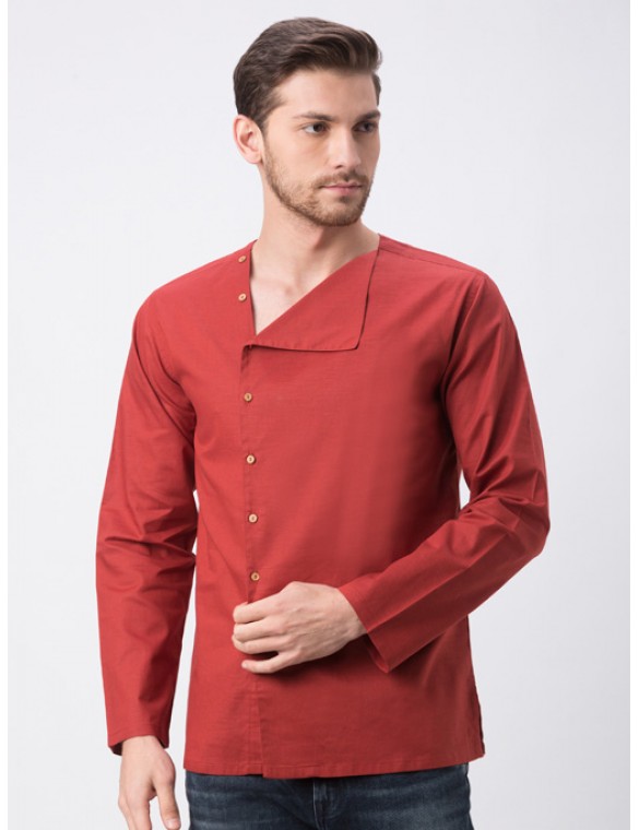 Rust Full Sleeve Kurta