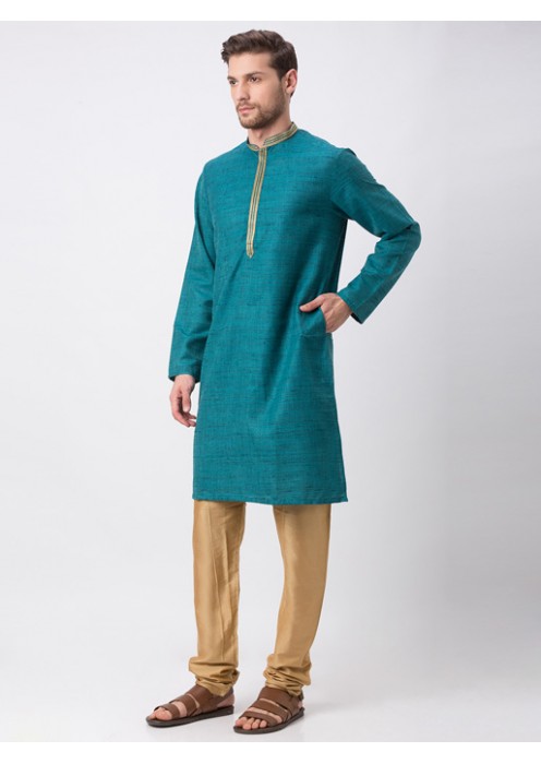 Teal Full Sleeve Kurta