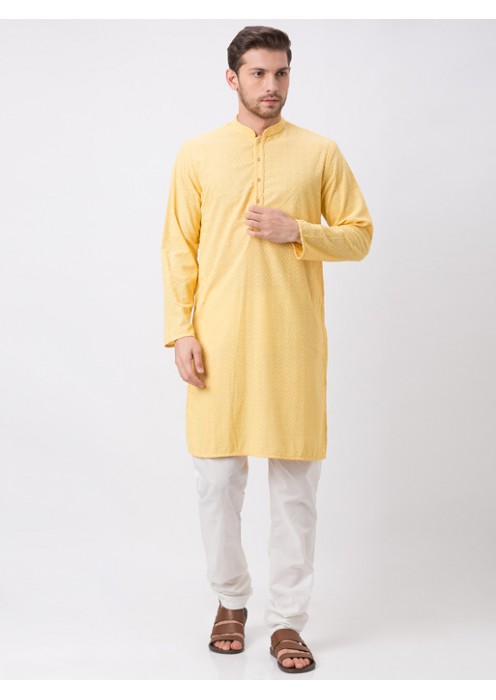 Men Yellow Full Sleeve Kp Set