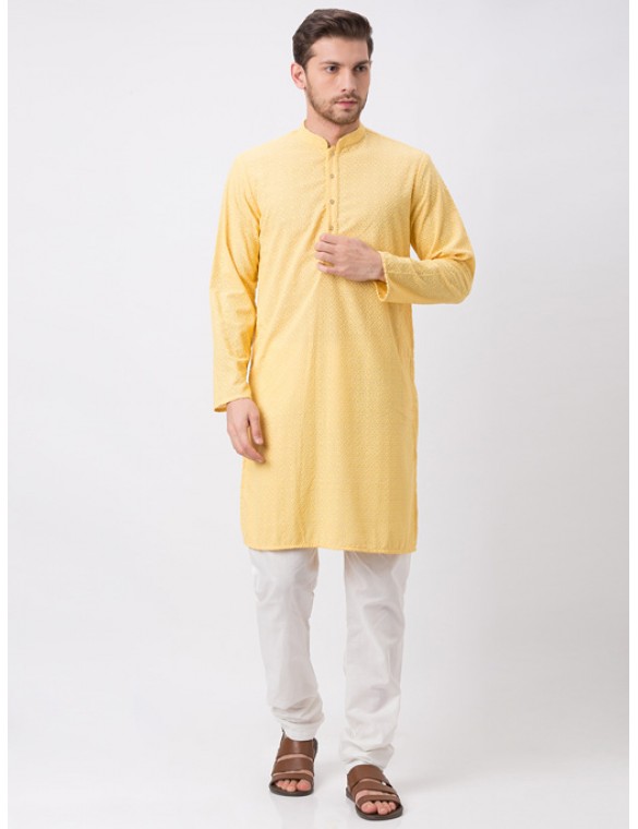 Men Yellow Full Sleeve Kp Set