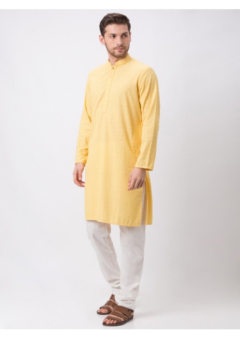 Men Yellow Full Sleeve Kp Set