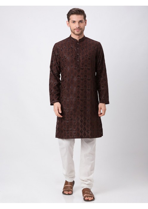 Men Brown Full Sleeve Kp Set