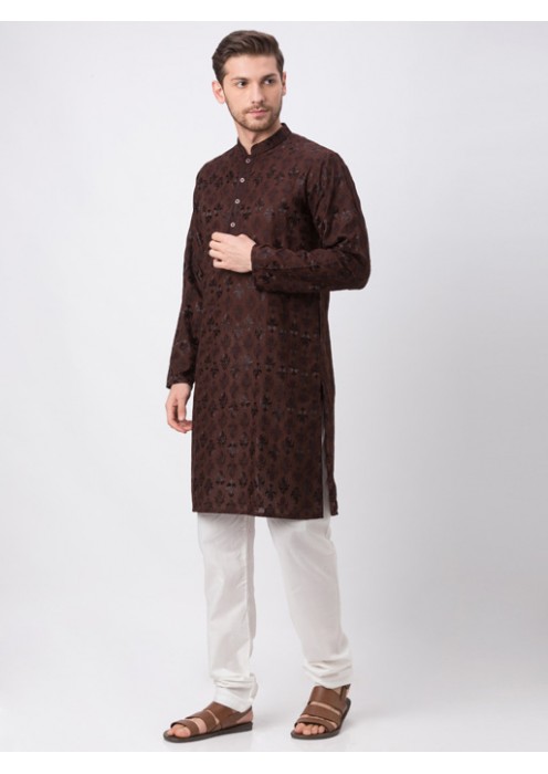 Men Brown Full Sleeve Kp Set