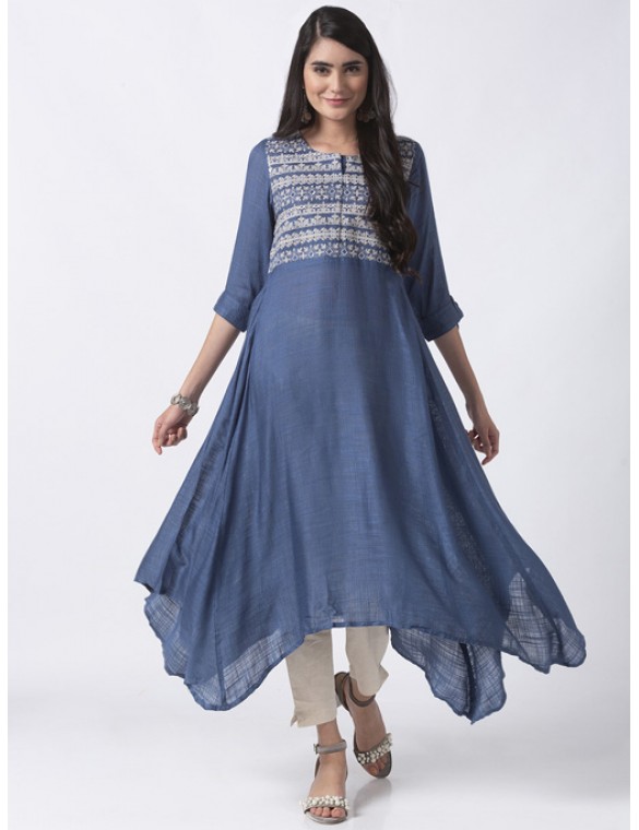 Blue Assymetrical Kurta