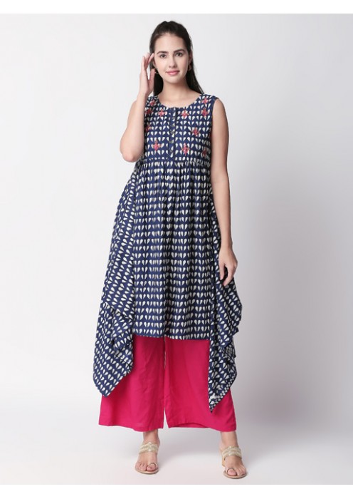 Indigo Asymmetric Kurta