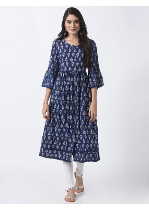 Block printed Indigo Kurta 