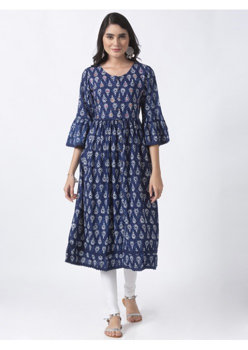 Block printed Indigo Kurta 