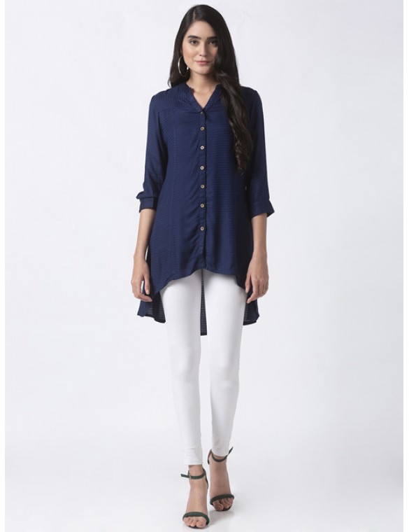 Three-Fourth Navy Topwear