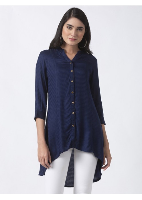 Three-Fourth Navy Topwear