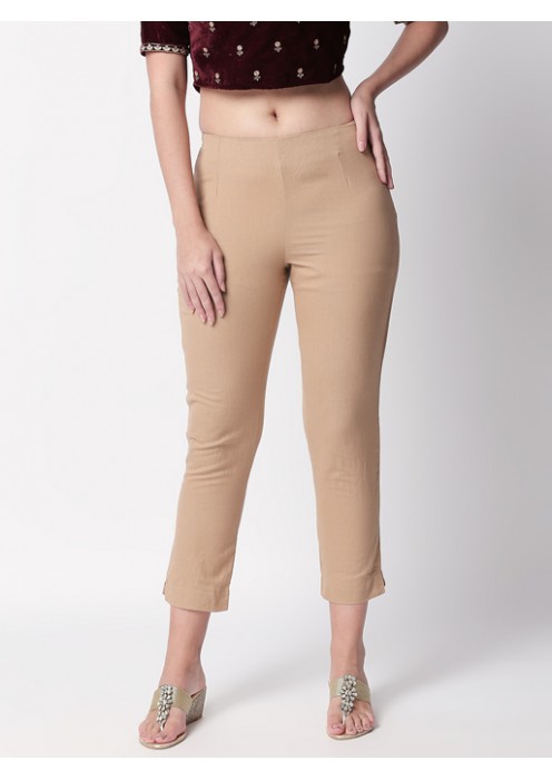 Beige Cropped pant