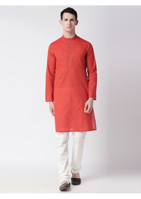 Maroon Handloom Cotton long kurta 