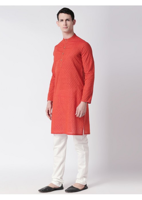 Maroon Handloom Cotton long kurta 