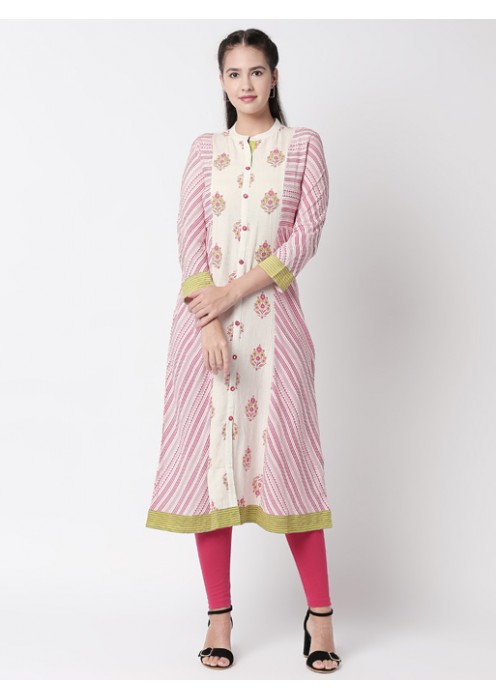 Ecru Printed Kurta 