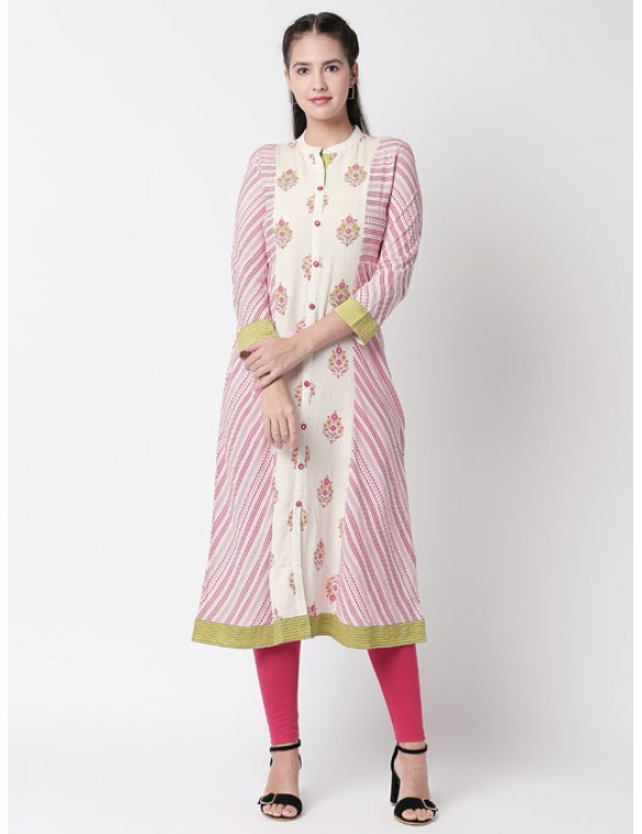 Ecru Printed Kurta 