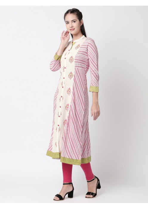 Ecru Printed Kurta 