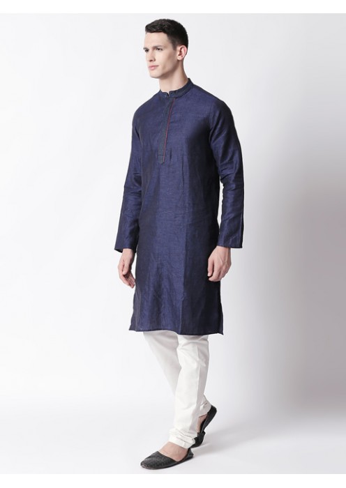 Navy Linen long kurta 