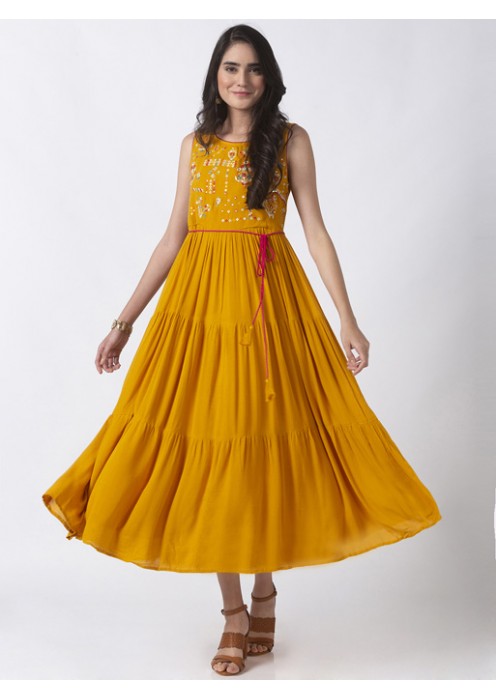 Mustard Tiered Dress