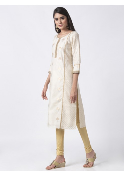 White Chanderi Kurta 