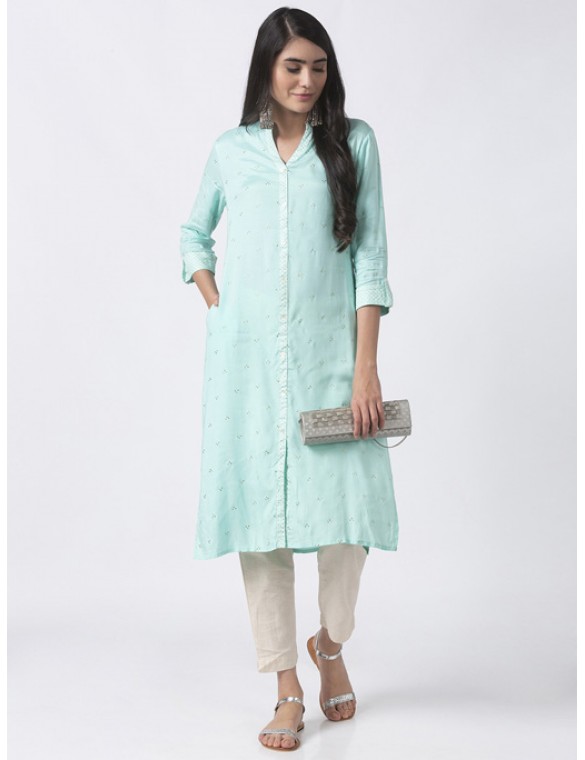 Sky Blue Kurta with Dew Drop