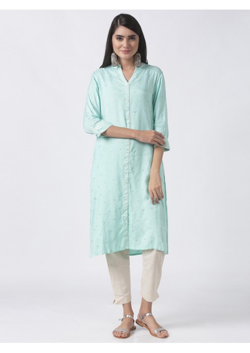 Sky Blue Kurta with Dew Drop