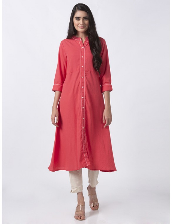 Coral Solid Kurta