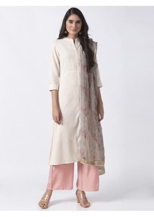 Ecru Solid Kurta