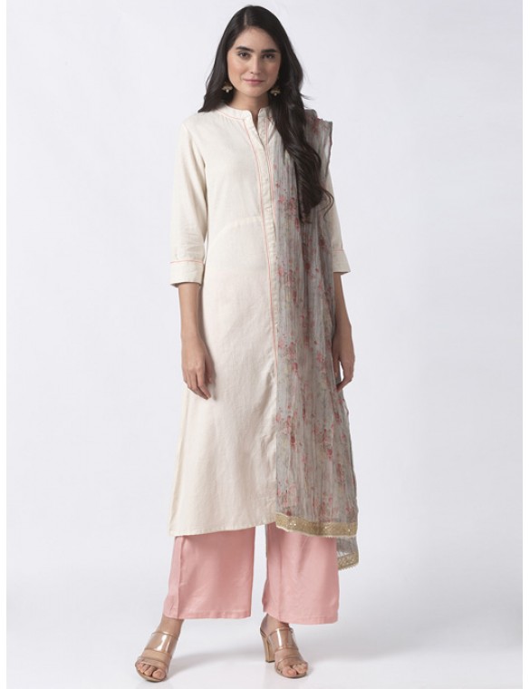 Ecru Solid Kurta