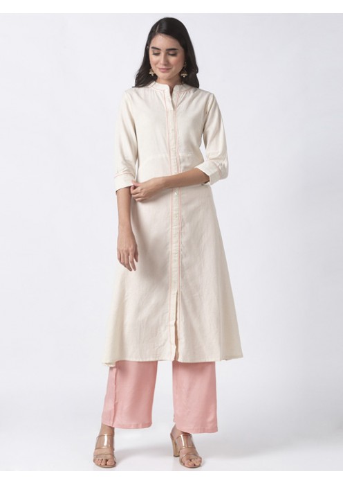 Ecru Solid Kurta