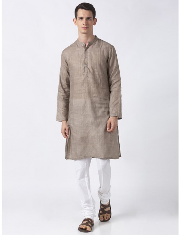 Grey striped Art Silk long kurta 