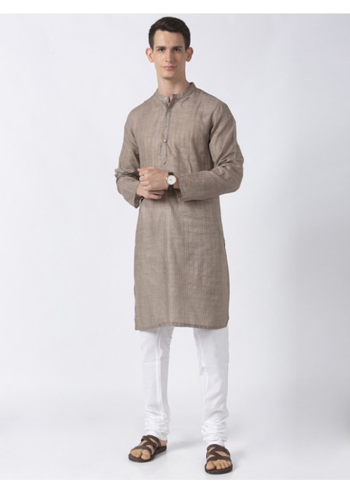 Grey striped Art Silk long kurta 