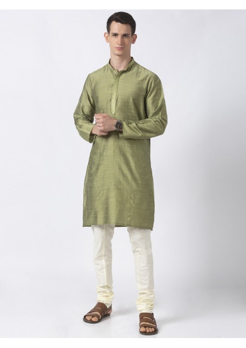 Green Art Silk long kurta 