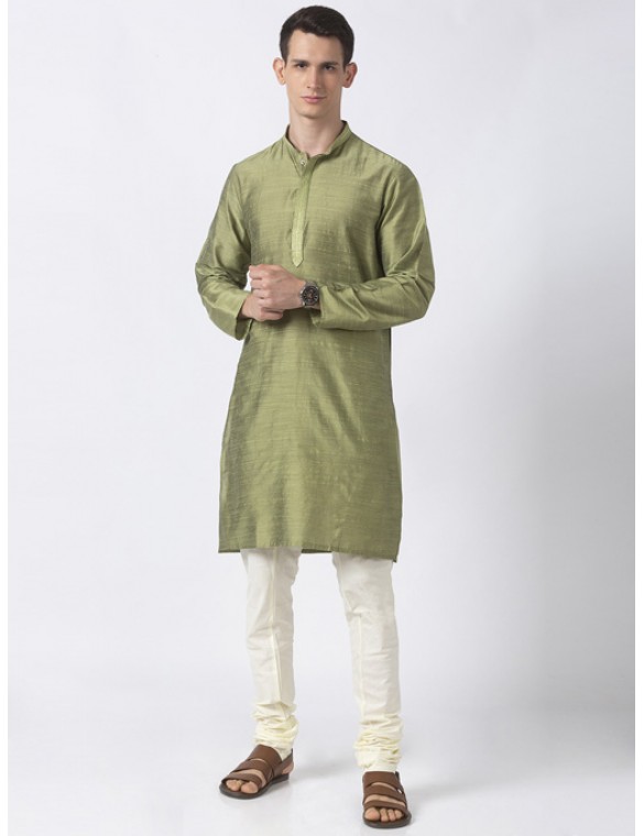 Green Art Silk long kurta 