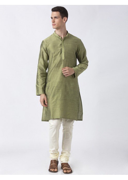 Green Art Silk long kurta 