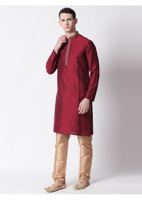 Maroon Art Silk long kurta 