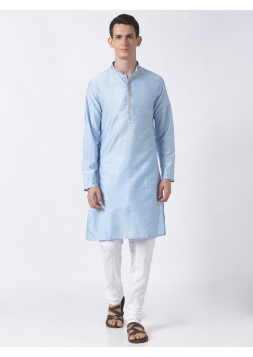 Blue Art silk long kurta 