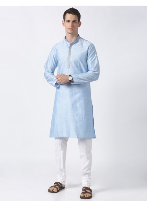 Blue Art silk long kurta 