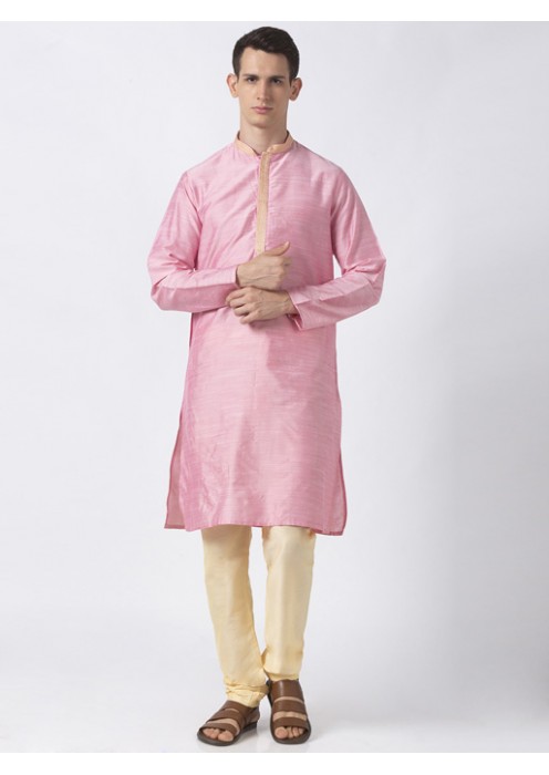 Pink Art Silk long kurta 