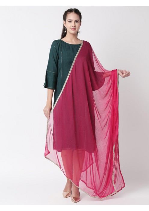 Fuschia Pink Net dupatta