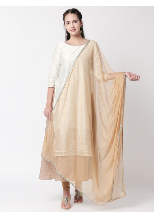 Beige Net Dupatta