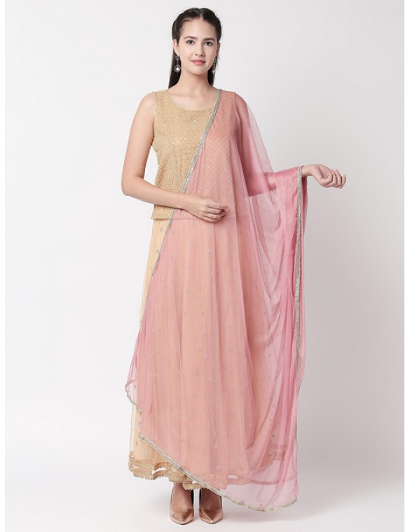 Dusky Pink Net dupatta