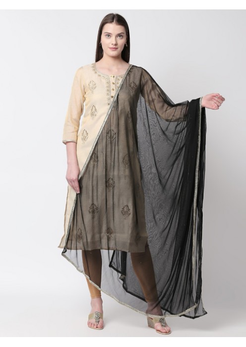 Black Net Dupatta