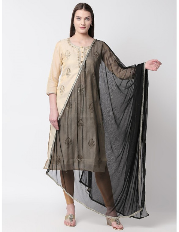 Black Net Dupatta