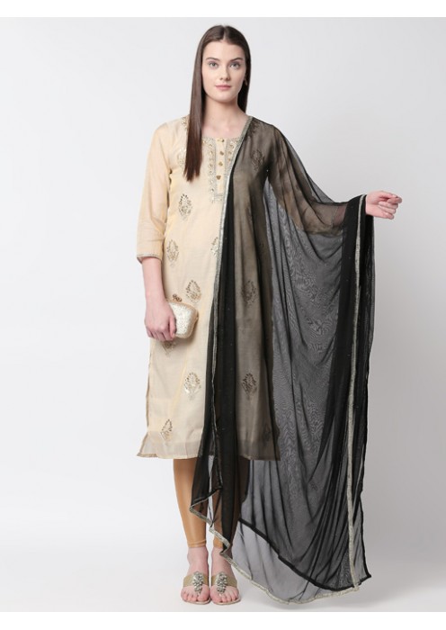 Black Net Dupatta